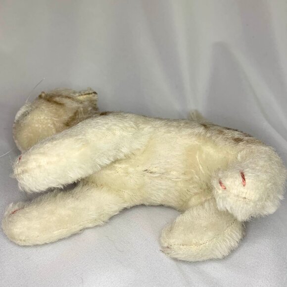 Vintage Steiff 1960s Tapsy Tabby Cat Kitten 7 Inch Brown Mohair Plush Toy - Picture 8 of 12